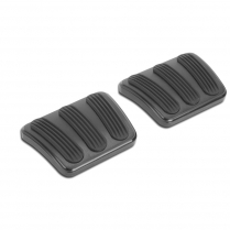 1962-67 Nova Brake & Clutch Pedal Pads - Black Alum & Rubber