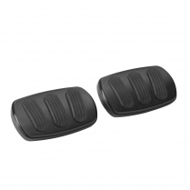 1955-57 Chevy Brake & Clutch Pedal Pads- Black Alum & Rubber