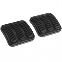 1946-10 Jeep Brake & Clutch Pedal Pads - Black Alum & Rubber
