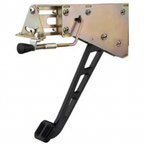 Rect Foot Operated E-Brake Windowed Arm - Black