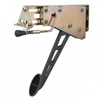 Oval Foot Operated E-Brake Windowed Arm - Black & Rubber